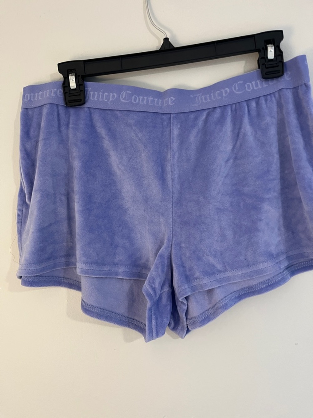 Juicy Couture Lavender Velour Shorts with Logo Waistband